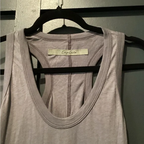 Enza Costa Pima cotton jersey dress Tank Midi long Dress new grey light weight S - Picture 3 of 8